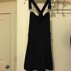 Black Skater Overall Dress